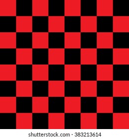 Modern Checkered Pattern Black And Red Texture Chess Print