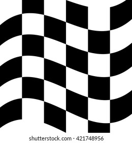 Modern Checkered Pattern Black and White Texture Chess Print