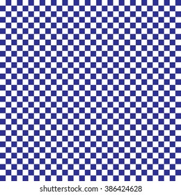 Modern Checkered Pattern Blue and White Texture Chess Print