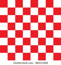 Modern Checkered Pattern Red And White Texture Chess Print