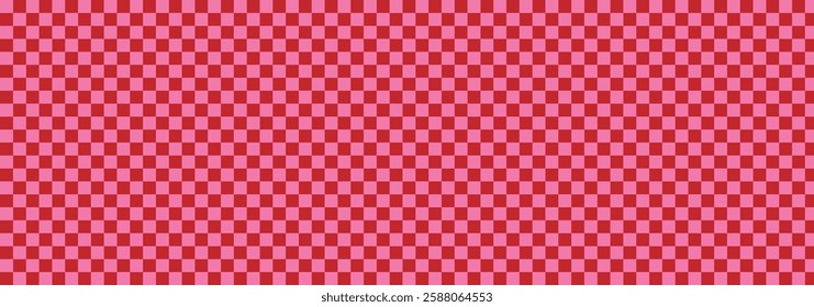 Modern checkered pattern. Vector modern chess board background. Red checkered seamless pattern vector.