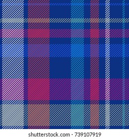Modern checkered print. Seamless vector pattern with checkers and stripes. Hipster fashion collection. Textile design for shirts, dresses, plaids, napkins, tablecloth. Blue, white, red.