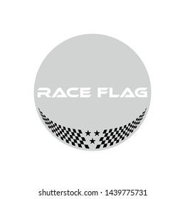 Modern  Checkered Race Flag Design Element for automotive company logo decal inside Circle Background Template
