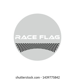 Modern  Checkered Race Flag Design Element for automotive company logo decal inside Circle Background Template
