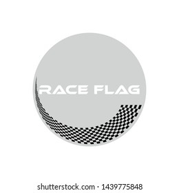 Modern  Checkered Race Flag Design Element For Automotive Company Logo Decal Inside Circle Background Template
