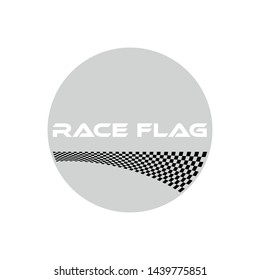 Modern  Checkered Race Flag Design Element for automotive company logo decal inside Circle Background Template
