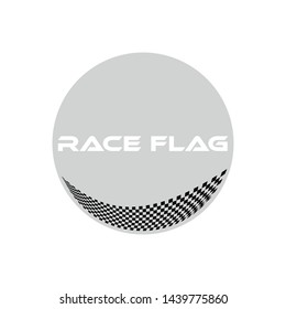 Modern  Checkered Race Flag Design Element for automotive company logo decal inside Circle Background Template
