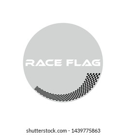 Modern  Checkered Race Flag Design Element for automotive company logo decal inside Circle Background Template
