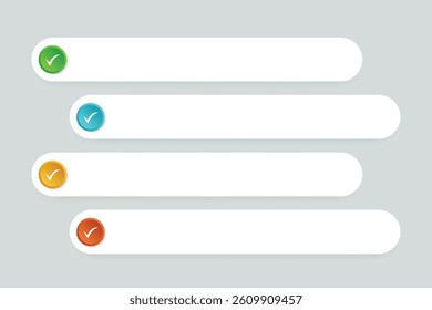 Modern Checklist UI Template with Colorful Circular Checkmarks on Light Background