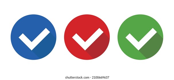 Modern checkmark icon set. Vector.