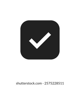 A modern checkmark icon symbolizes approval and completion, making it ideal for design projects and user interfaces to convey success and positivity in a visually appealing manner