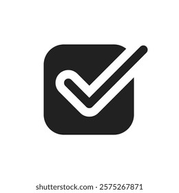 A modern checkmark icon symbolizes approval, verification, and task completion, effectively conveying success and affirmation in various creative designs and projects across multiple mediums