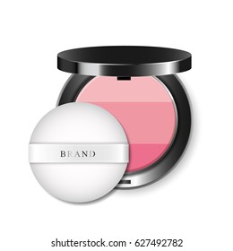 Modern cheek blush ads, on white background illustration vector design.