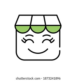 Modern cheerful shopping shop icon
