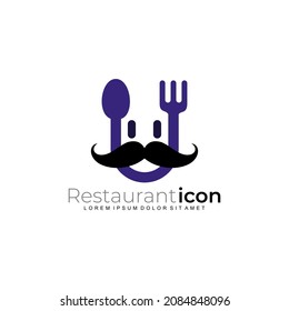 Modern chef logo and simple style design vector