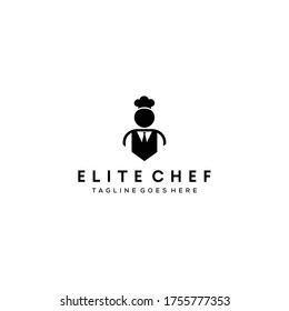 Modern chef restaurant icon design logo concept template