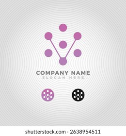 Modern chemical logo blended with letter V