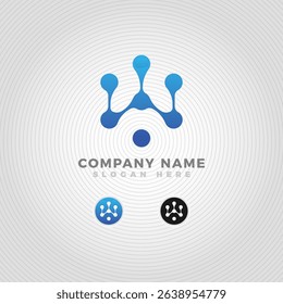 Modern chemical logo blended with letter W