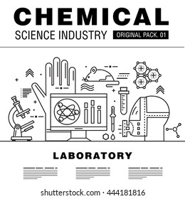 Modern chemical science industry. Thin line icons set biology technology. laboratory set collection with global industry elements. Premium quality vector symbol. Stroke pictogram for web design.