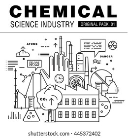 Modern chemical science industry. Thin line icons set biology technology. laboratory set collection with global industry elements. Premium quality vector symbol. Stroke pictogram for web design.