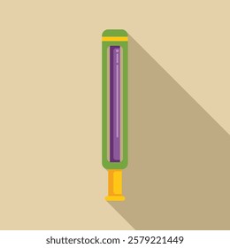 Modern chemistry test tube icon showing experiment results, laboratory glassware