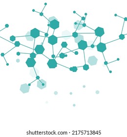 Modern Chemistry Vector White Background. Atom Science Pattern. Futuristic Hexagon Microbiology Design. Scientific Cover.