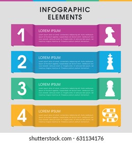 Modern chess infographic template. infographic design with chess icons includes . can be used for presentation, diagram, annual report, web design.