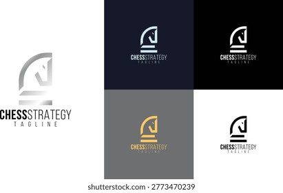Modern Chess Knight Logo With Minimal Strategy Branding