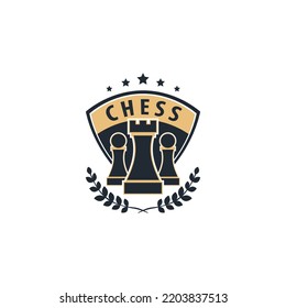 Modern Chess Logo Badge Design Template