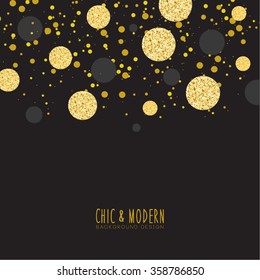 Modern Chic Black Gold Background Vector Design