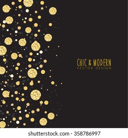 Modern Chic Black Gold Background Vector Design