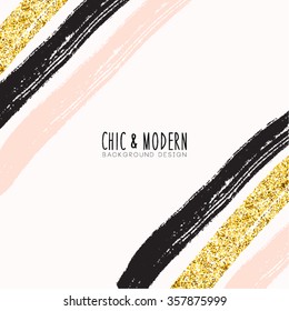 Modern Chic Black Pink Gold Vector Design