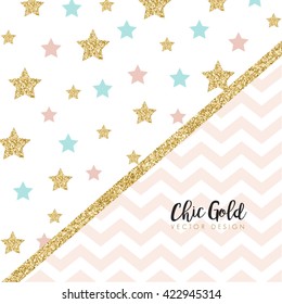 Modern Chic Gold Background Vector Design 