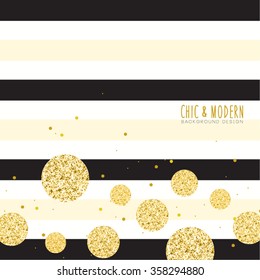 Modern Chic Gold Black Background Vector Design