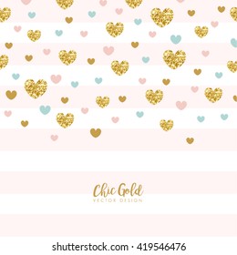 Modern Chic Gold Heart Shape Vector Design
