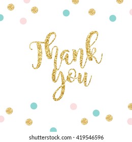 Modern Chic Gold Thank you Card Vector Design