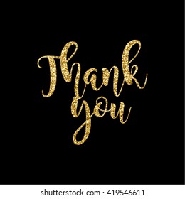 Modern Chic Gold Thank you Card Vector Design