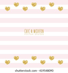 Modern Chic Pink Gold Background Vector Design