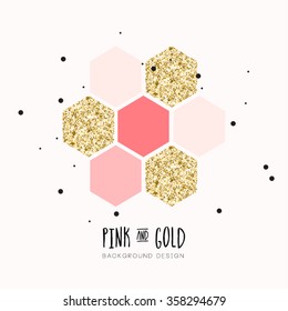 Modern Chic Pink Gold Vector Design