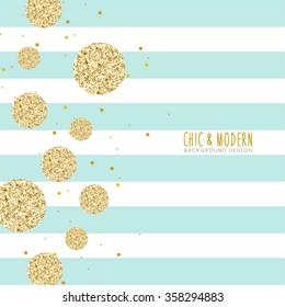 Modern Chic Polka Dot and Stripe Background Vector Design