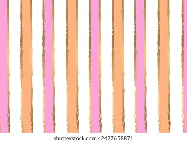 Modern Chic Stripe Background Vector Design. Abstract geometric background design with vertical gold stripes and pastel stripes.  Pink and gold lines pattern. 