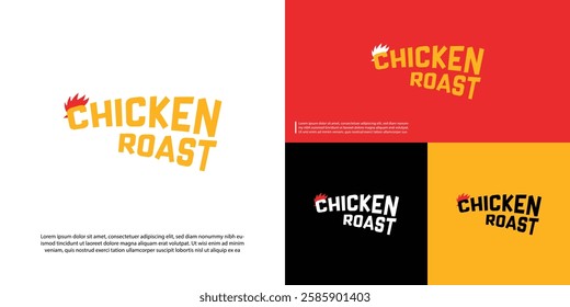 Modern chicken roast logo, minimalist design, vector-based, simple and impactful.