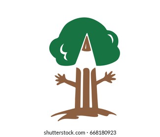 Modern Children Education Logo - Learning Tree Green Education Symbol