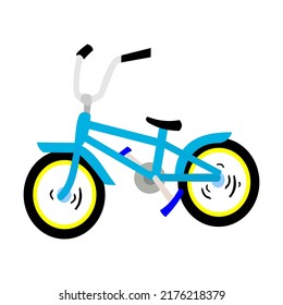 Modern Children's bicycle icon in a flat style on white background. Children's bicycle without auxiliary wheels. Vector illustration