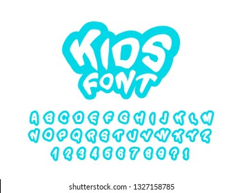 Modern childrens font for prints. Vector Illustration