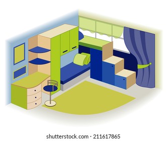Modernes Kinderzimmer (Vektorgrafik)