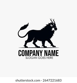 Modern chimera logo in black silhouette