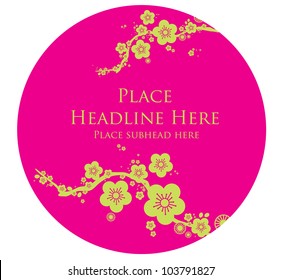 modern chinese cherry blossom template vector/illustration