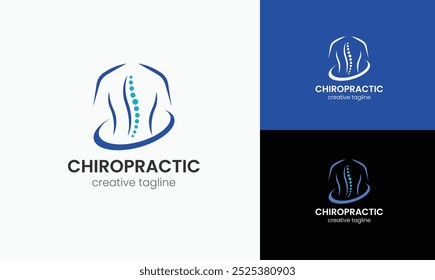 Diseño moderno del logotipo de la quiropráctica Plantilla de Vector totalmente editable
