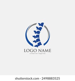 Modern Chiropractic Logo Design, Spine fully editable vector logo template